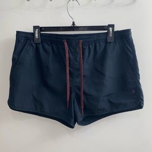 H&M Black Swim Trunks with Red Drawstring Board Shorts Size Medium
